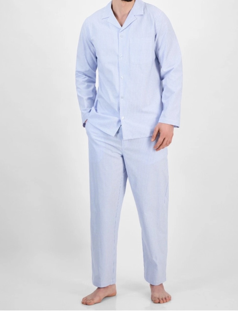 NWT Men’s Club Room Blue Pinstripe 100% cotton pj set